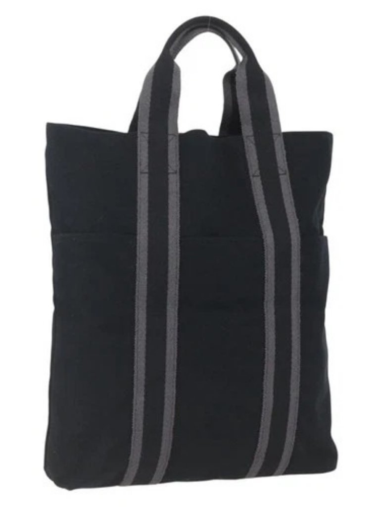 Hermes Fourre Tout Cabas Tote Bag Canvas Black
